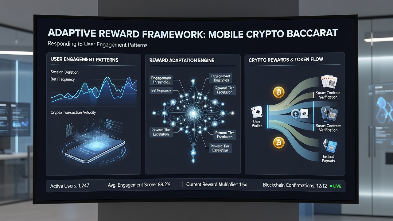 Data visualization of adaptive reward adjustments during crypto baccarat gameplay sessions