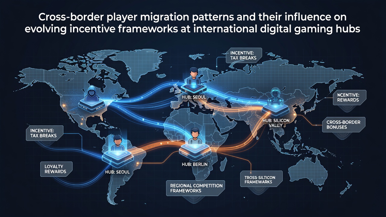 Global map highlighting cross-border player flows between major digital gaming jurisdictions in 2026