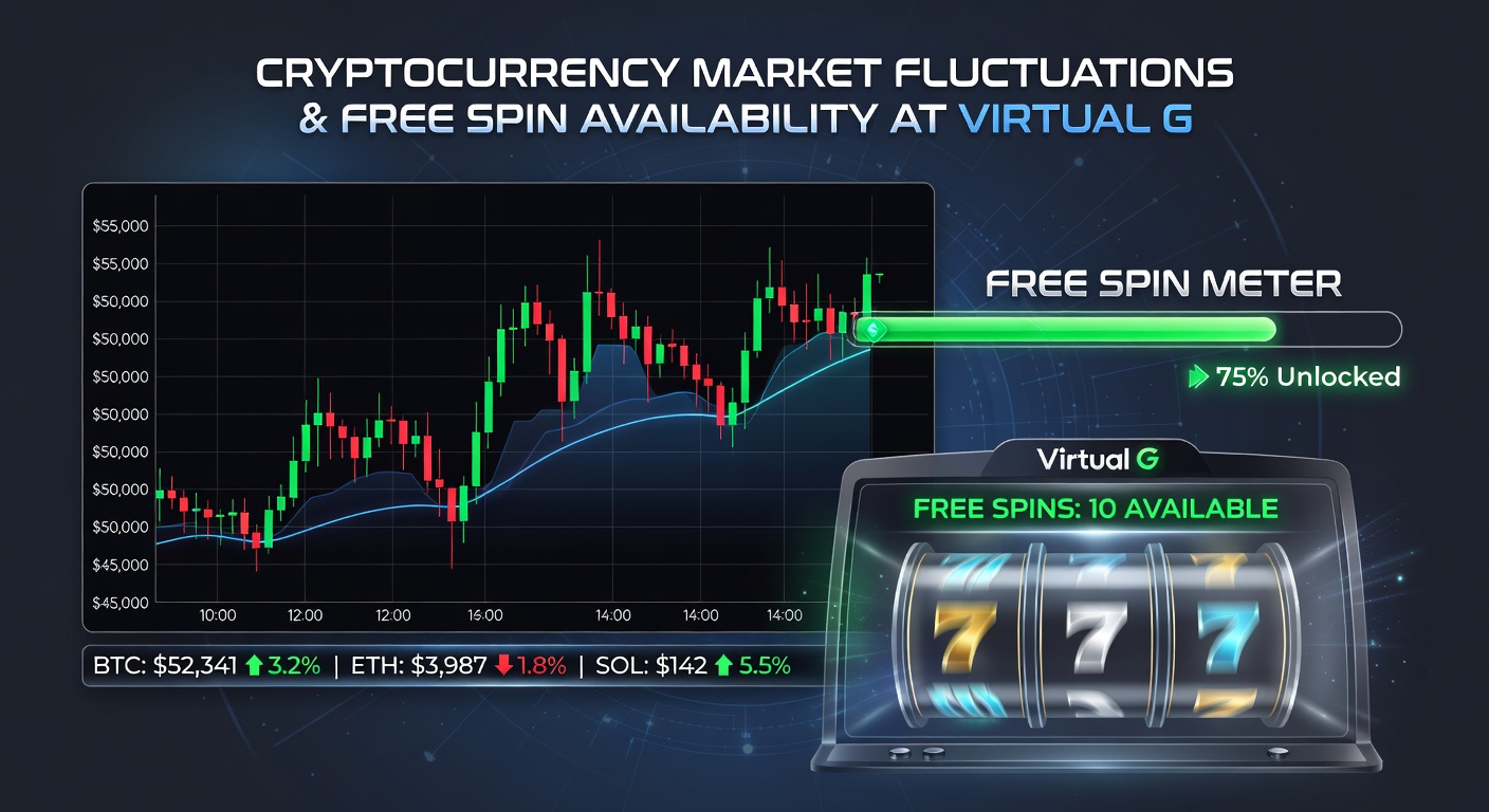 Online casino dashboard displaying real-time free spin offers tied to cryptocurrency ticker updates