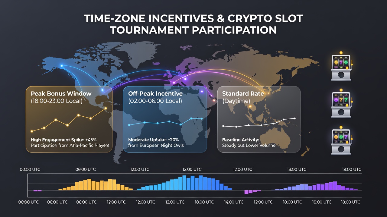 Chart displaying hourly participation rates across major time zones in crypto slot events