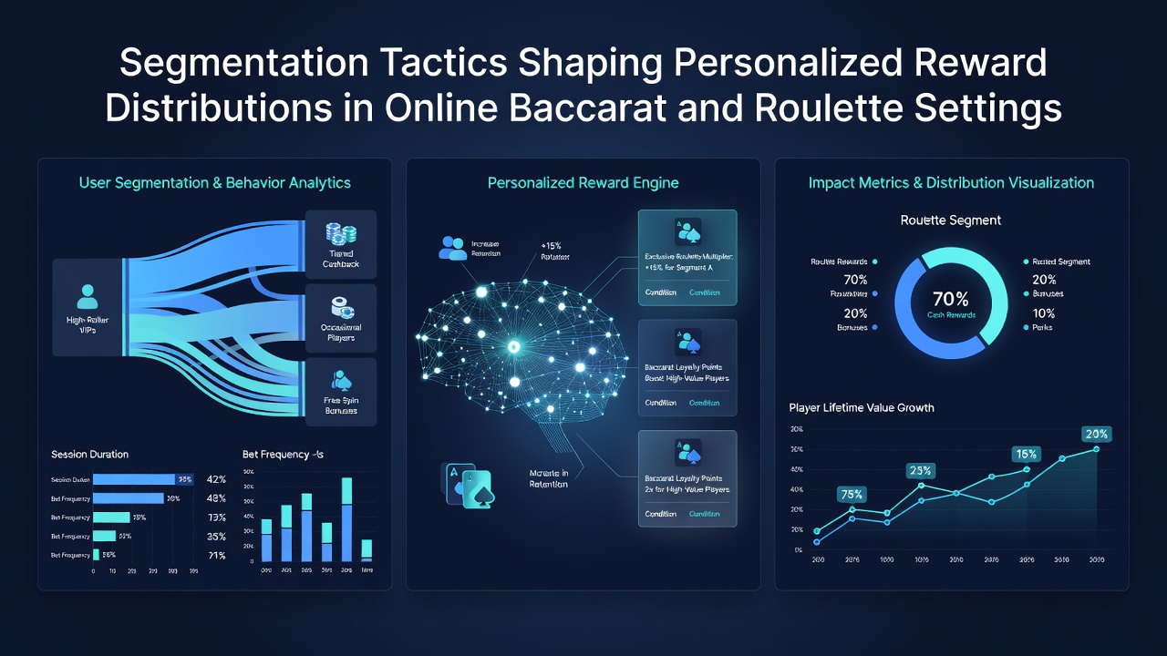 Diagram showing reward distribution flows for segmented roulette and baccarat players
