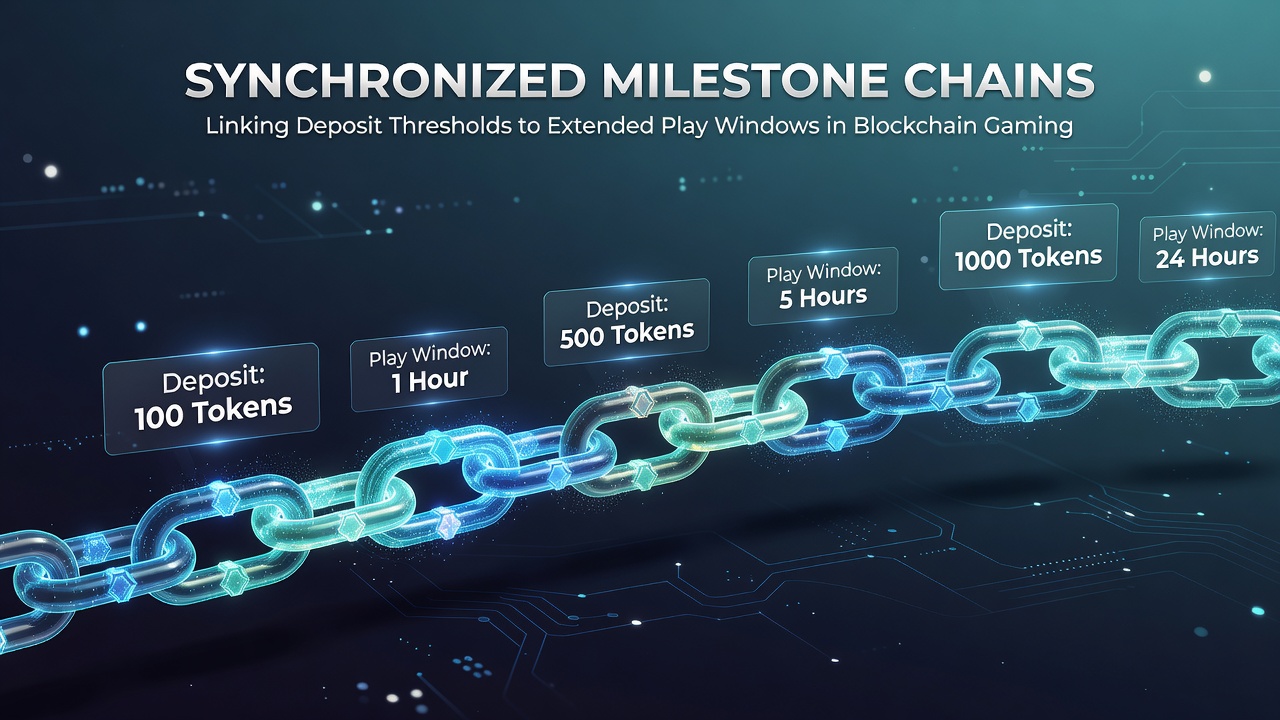 Flowchart of deposit thresholds triggering milestone synchronization and extended play windows