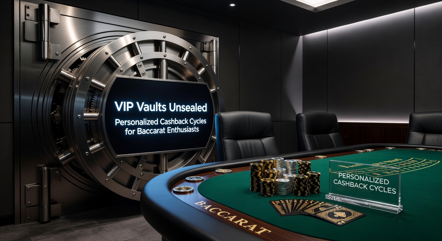 Digital vault unlocking personalized cashback rewards for high-stakes baccarat players in a sleek online casino interface